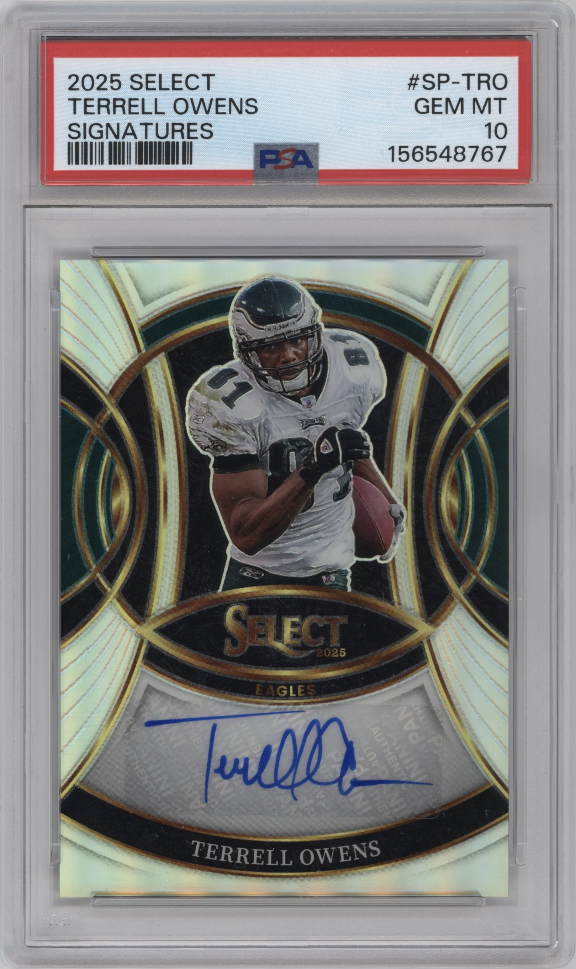 2025 Panini Select Signature Terrell Owens Prizm #SP-TRO PSA 10