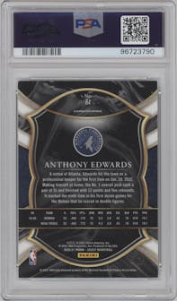 Anthony Edwards from the 2020-21 Panini Select  set graded by PSA and given an overall grade of 10.
