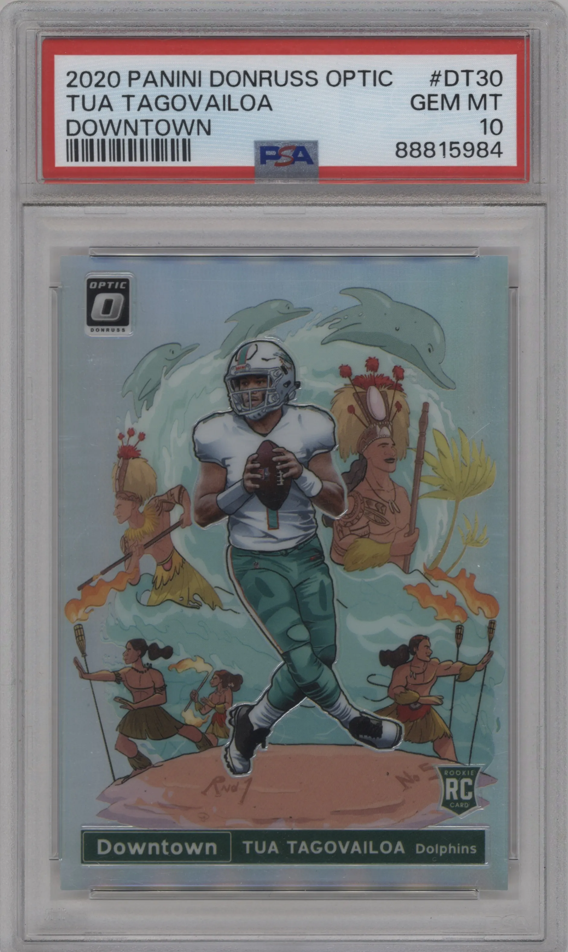 2020 Panini Donruss Optic Downtown Tua Tagovailoa #DT-30 PSA 10