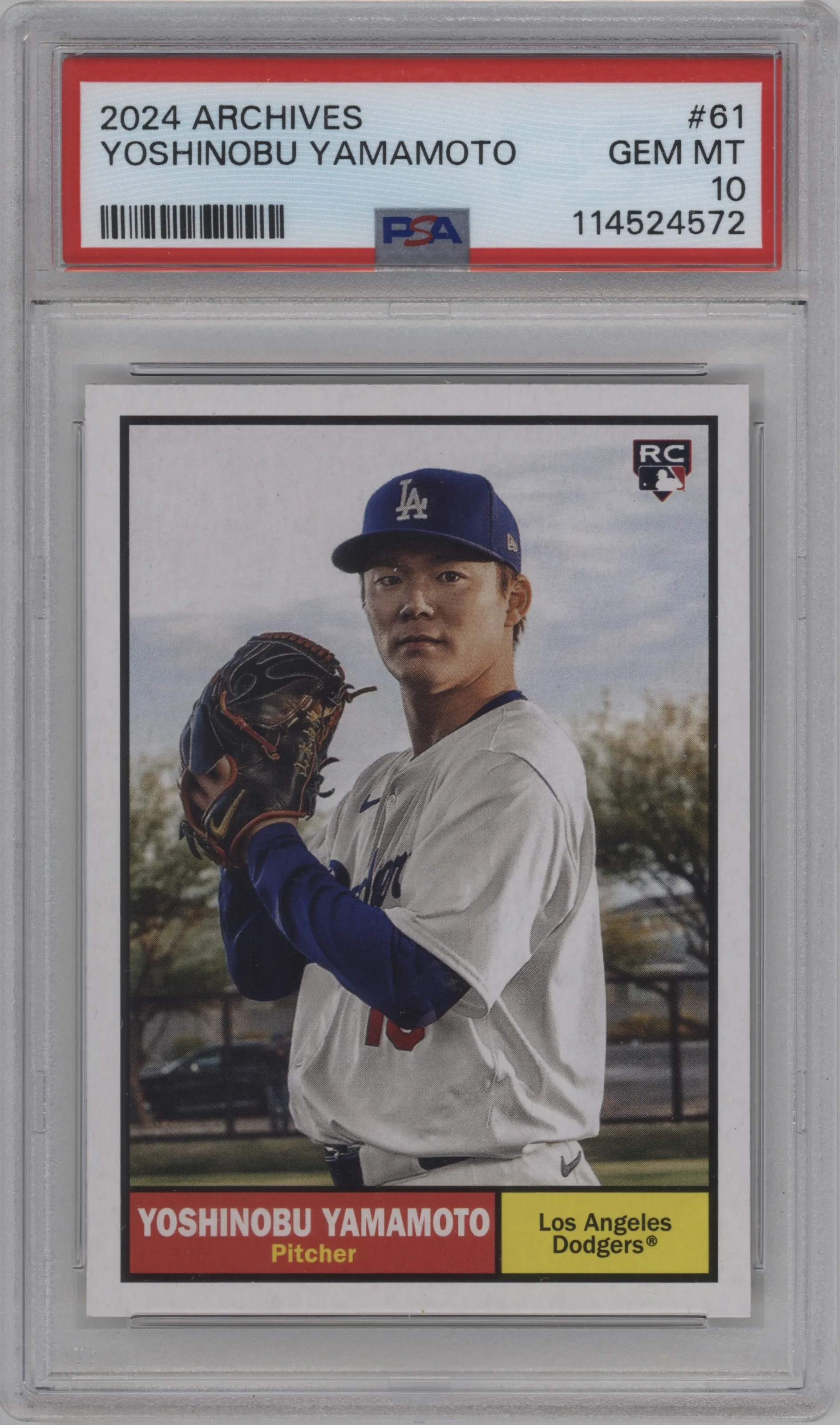 2024 Topps Archives 1961 Topps Yoshinobu Yamamoto #61 PSA 10