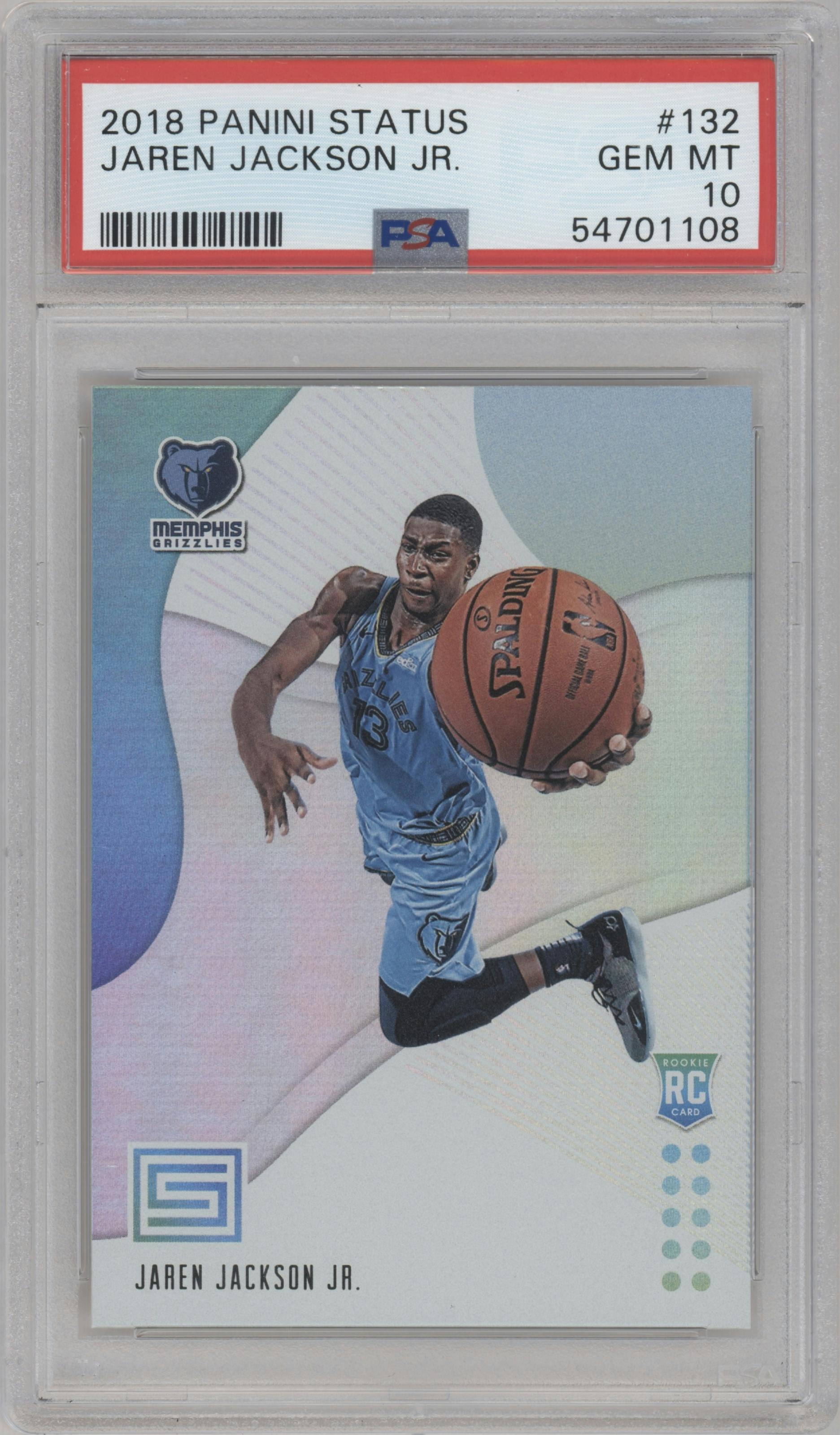 Jaren Jackson Jr. from the 2018-19 Panini Status set graded by PSA and given an overall grade of 10.