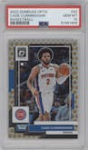 Cade Cunningham from the 2022-23 Panini Donruss Optic  set featuring a Basketball parallel graded by PSA and given an overall grade of 10.