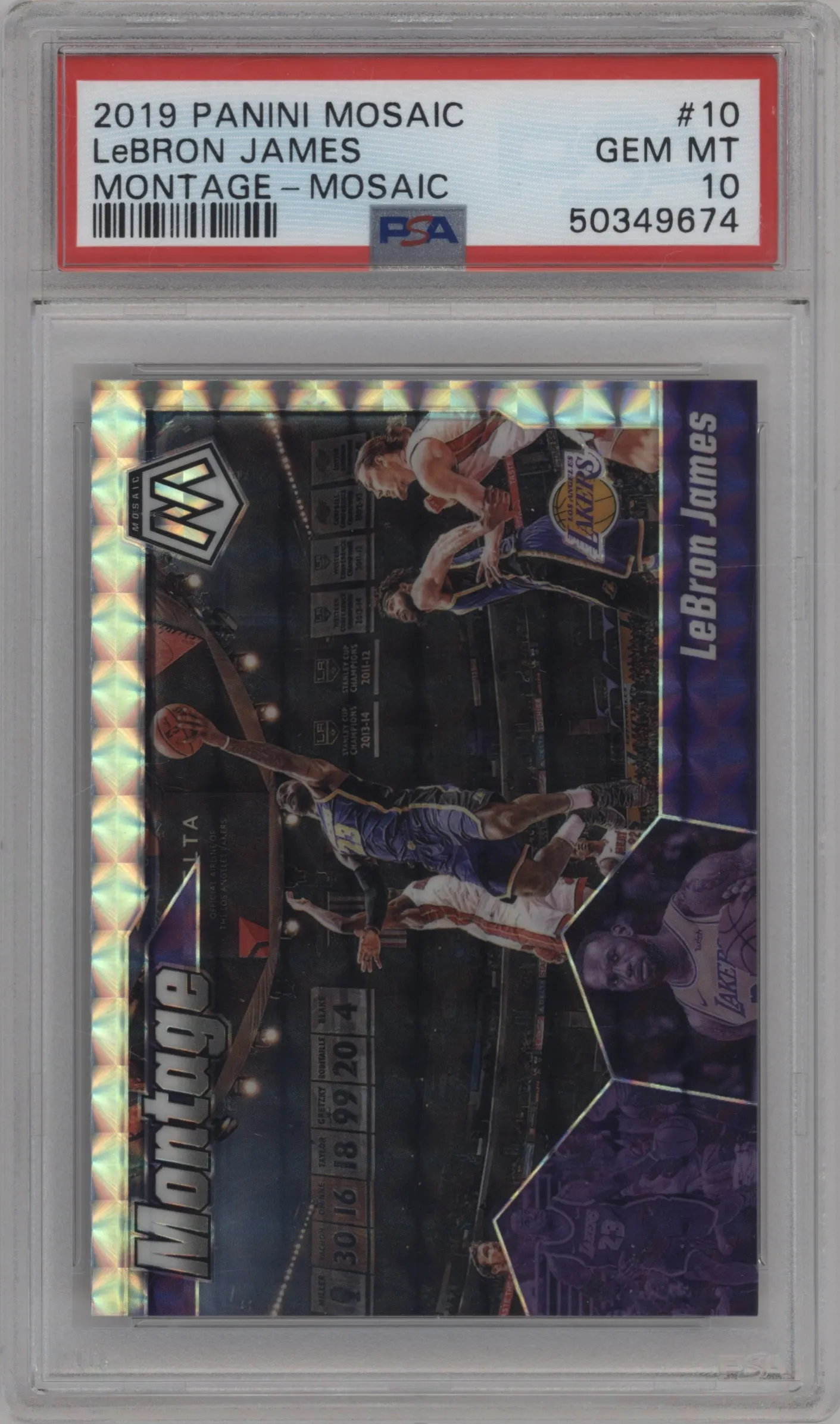 2019 Panini Mosaic Montage LeBron James Mosaic PSA 10