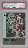 Patrick Mahomes II from the 2019 Panini Illusions set featuring a Retail parallel graded by PSA and given an overall grade of 10.