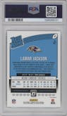 Lamar Jackson from the 2018 Panini Donruss Optic set featuring a Red/Yellow parallel graded by PSA and given an overall grade of 9.