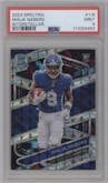 Malik Nabers from the 2024 Panini Spectra set featuring a Interstellar parallel graded by PSA and given an overall grade of 9.