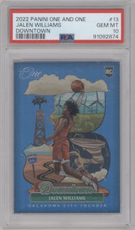 Jalen Williams  from the 2022-23 Panini One and One set graded by PSA and given an overall grade of 10.