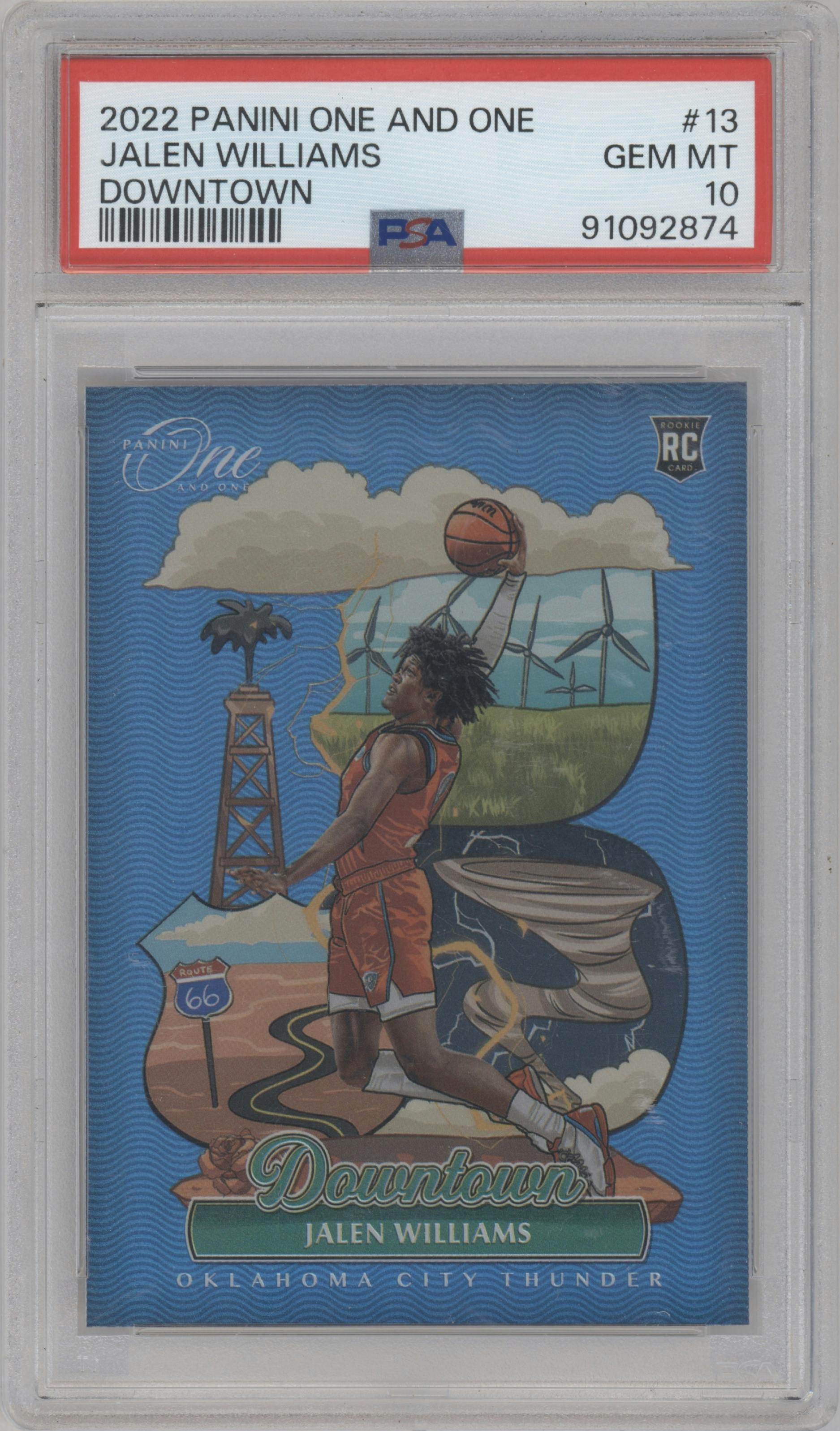 Jalen Williams  from the 2022-23 Panini One and One set graded by PSA and given an overall grade of 10.