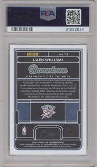 Jalen Williams  from the 2022-23 Panini One and One set graded by PSA and given an overall grade of 10.