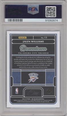 Jalen Williams  from the 2022-23 Panini One and One set graded by PSA and given an overall grade of 10.