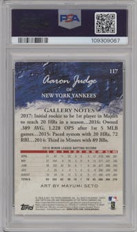 Aaron Judge from the 2017 Topps Gallery set graded by PSA and given an overall grade of 9.
