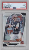 Joe Burrow from the 2024 Panini Prizm set featuring a White Prizm parallel graded by PSA and given an overall grade of 9.