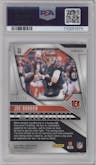 Joe Burrow from the 2024 Panini Prizm set featuring a White Prizm parallel graded by PSA and given an overall grade of 9.