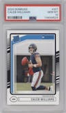 Caleb Williams from the 2024 Donruss set graded by PSA and given an overall grade of 10.