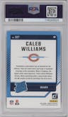 Caleb Williams from the 2024 Donruss set graded by PSA and given an overall grade of 10.