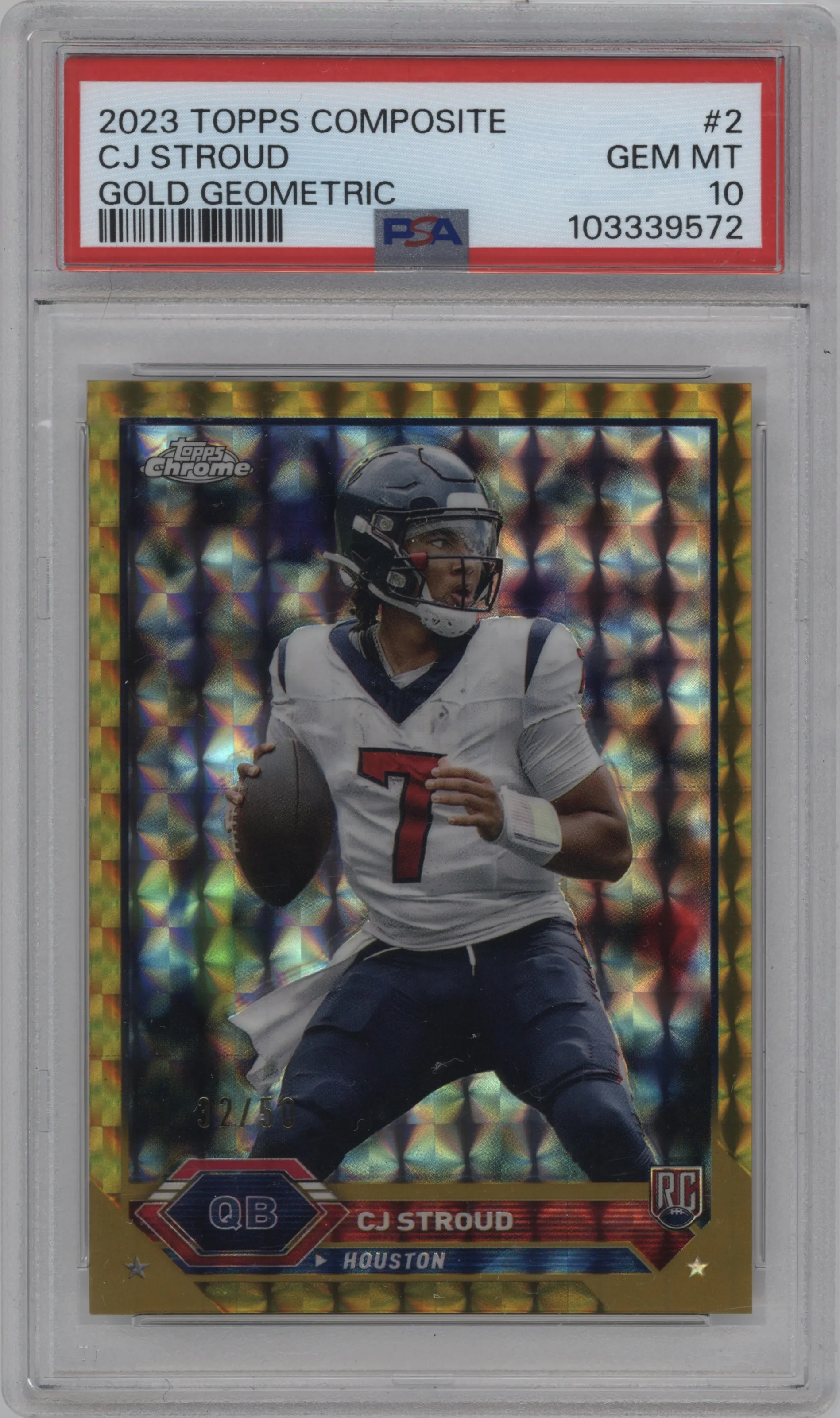 2023 Topps Composite CJ Stroud Gold Geometric #2 PSA 10