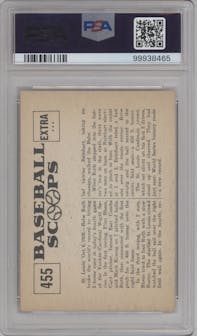 Babe Ruth from the 1961 Nu-Cards Baseball Scoops set graded by PSA and given an overall grade of 5.
