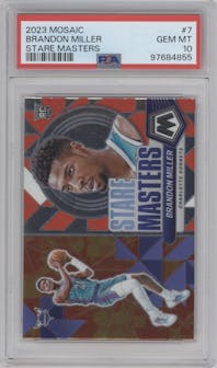 Brandon Miller from the 2023-24 Panini Mosaic set graded by PSA and given an overall grade of 10.