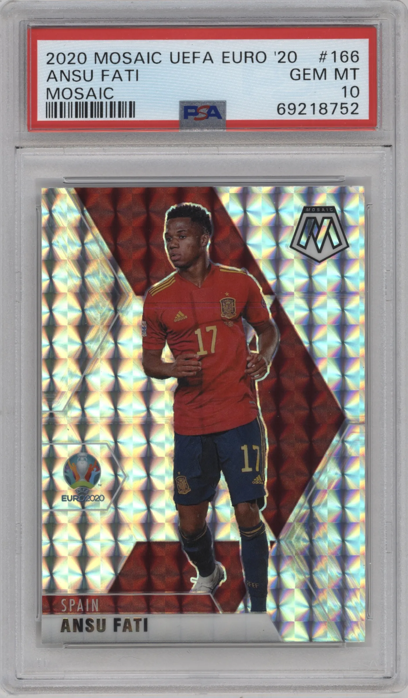 2020 Panini Mosaic UEFA EURO 2020 Ansu Fati Mosaic #166 PSA 10