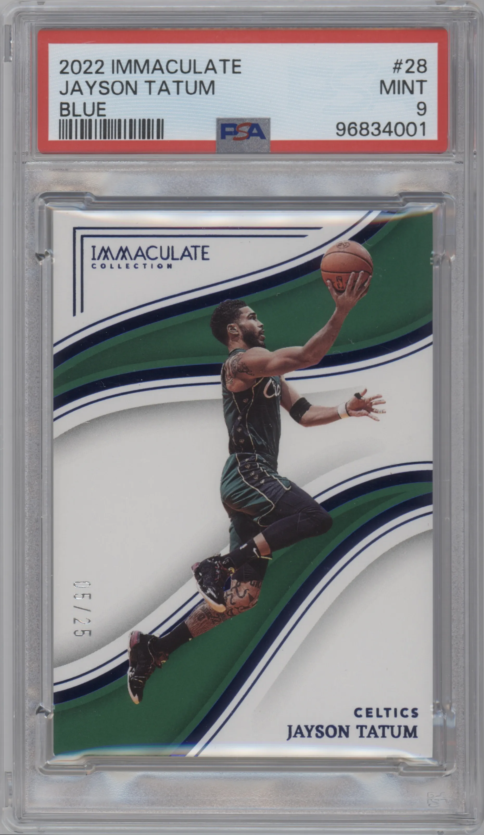 2022 Panini Immaculate Collection Jayson Tatum Blue #28 PSA 9