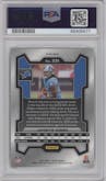 Jahmyr Gibbs from the 2023 Panini Prizm set featuring a Neon Green Pulsar parallel graded by PSA and given an overall grade of 10.