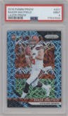 Baker Mayfield from the 2018 Panini Prizm set featuring a Lazer parallel graded by PSA and given an overall grade of 9.