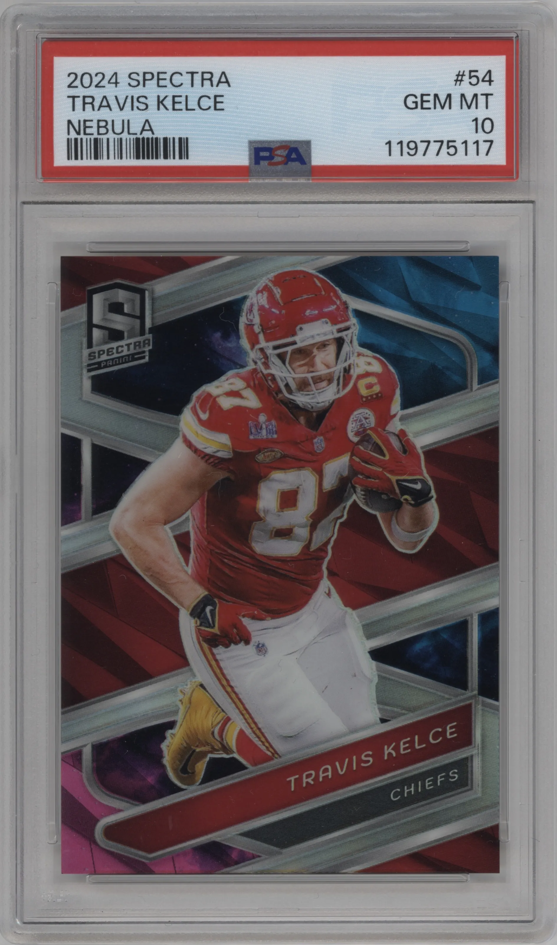 2024 Panini Spectra Travis Kelce Nebula PSA 10