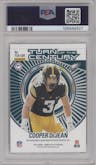 Cooper DeJean from the 2024 Panini Donruss Elite set featuring a Orange parallel graded by PSA and given an overall grade of 10.