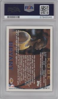 Kobe Bryant  from the 1996-97 Topps set graded by PSA and given an overall grade of 9.