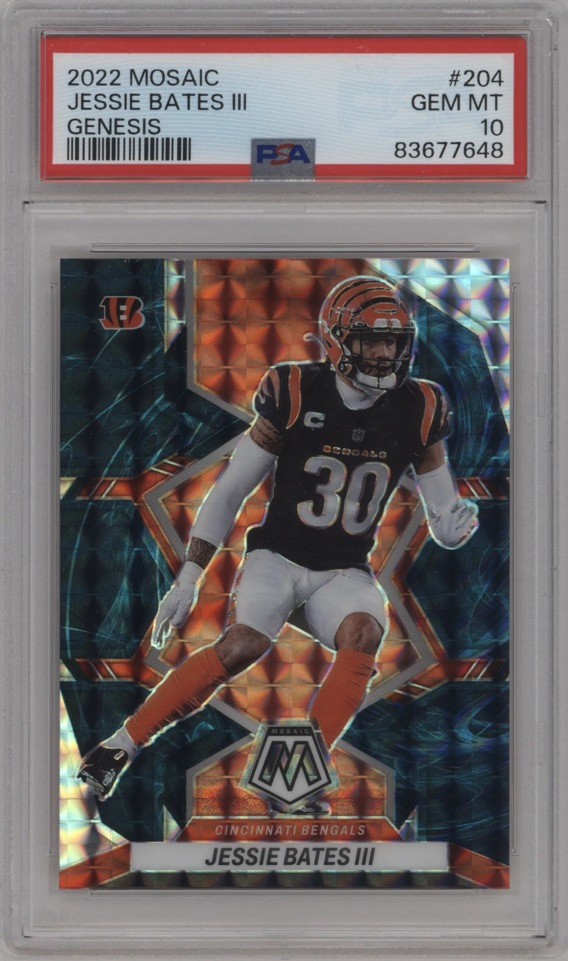 2022 Panini Mosaic Jessie Bates III Genesis PSA 10