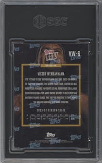 Victor Wembanyama from the 2023-24 Topps Now set graded by SGC and given an overall grade of 9.5.