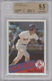 Wade Boggs from the 1985 Topps set graded by Beckett and given an overall grade of 9.5.