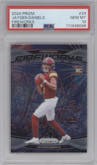 Jayden Daniels from the 2024 Panini Prizm set graded by PSA and given an overall grade of 10.
