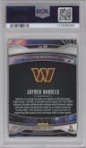Jayden Daniels from the 2024 Panini Prizm set graded by PSA and given an overall grade of 10.