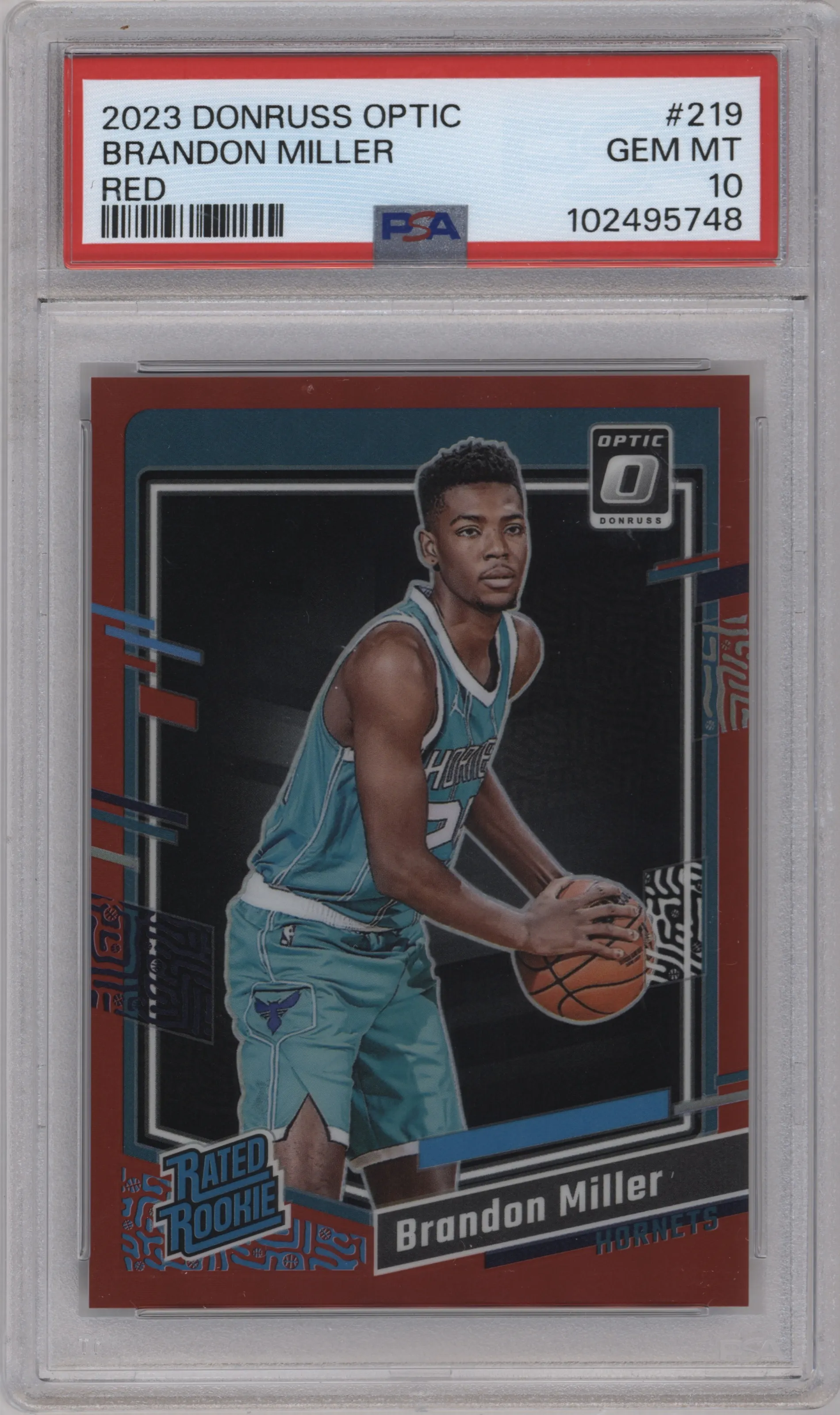 2023 Donruss Optic Rated Rookie Brandon Miller Red #219 PSA 10
