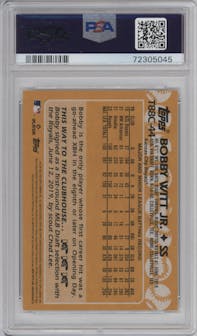 Bobby Witt Jr. from the 2023 Topps Silver Pack set graded by PSA and given an overall grade of 10.