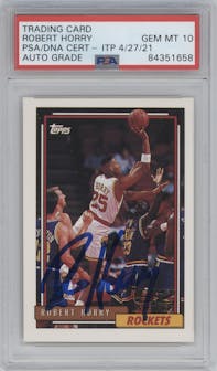 Robert Horry from the 1992-93 Topps set graded by PSA and given an overall grade of 0.