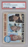 Jim Bunning/Ferguson Jenkins/Gaylord Perry from the 1968 Topps set graded by PSA and given an overall grade of 7.