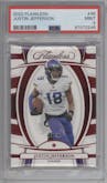 Justin Jefferson  from the 2022 Panini Flawless set graded by PSA and given an overall grade of 9.