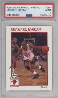 Michael Jordan from the 1991-92 NBA Hoops set graded by PSA and given an overall grade of 9.