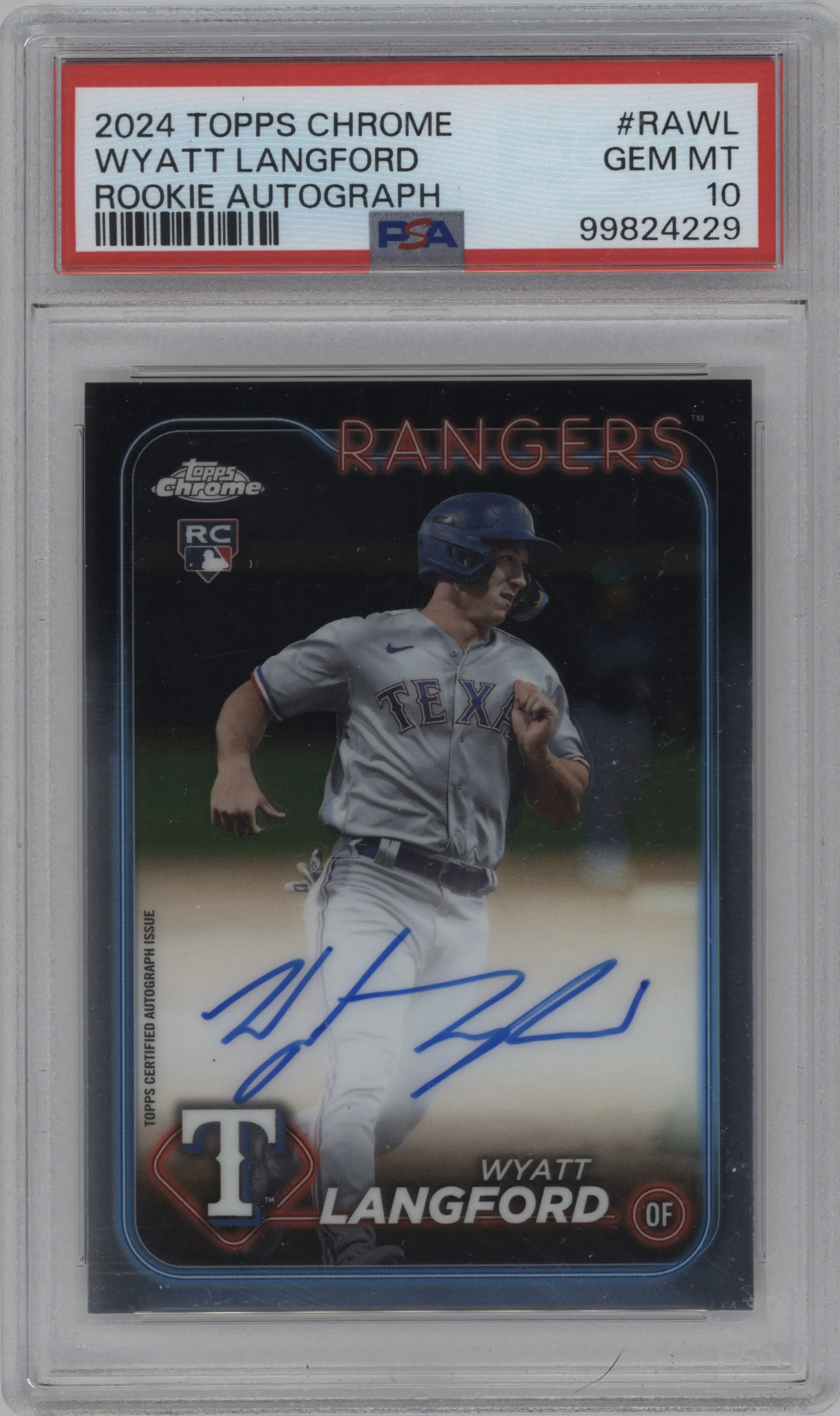2024 Topps Chrome Rke.Auto Wyatt Langford #RA-WL PSA 10