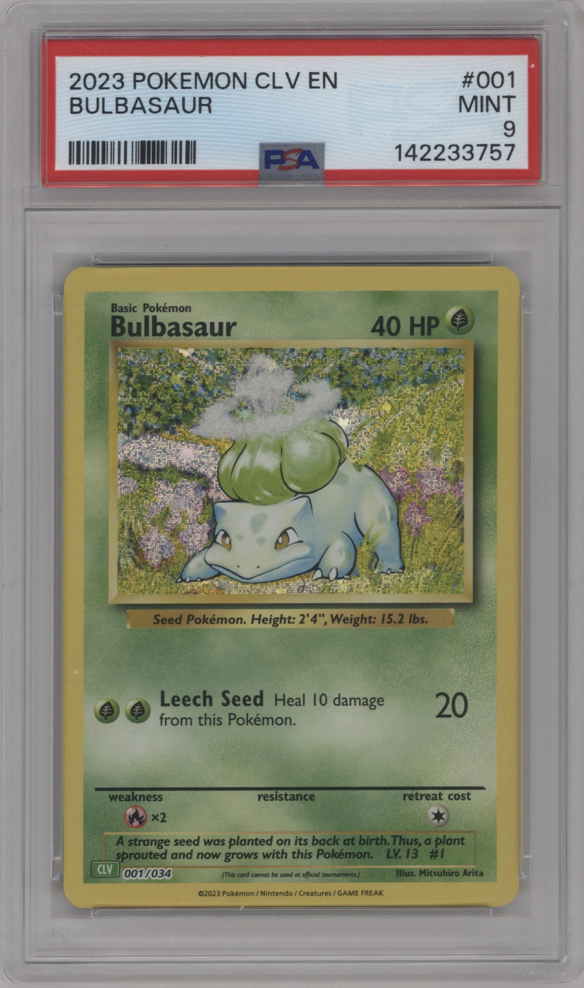 2023 Pokemon CLV Bulbasaur PSA 9