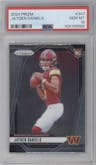 Jayden Daniels from the 2024 Panini Prizm set graded by PSA and given an overall grade of 10.