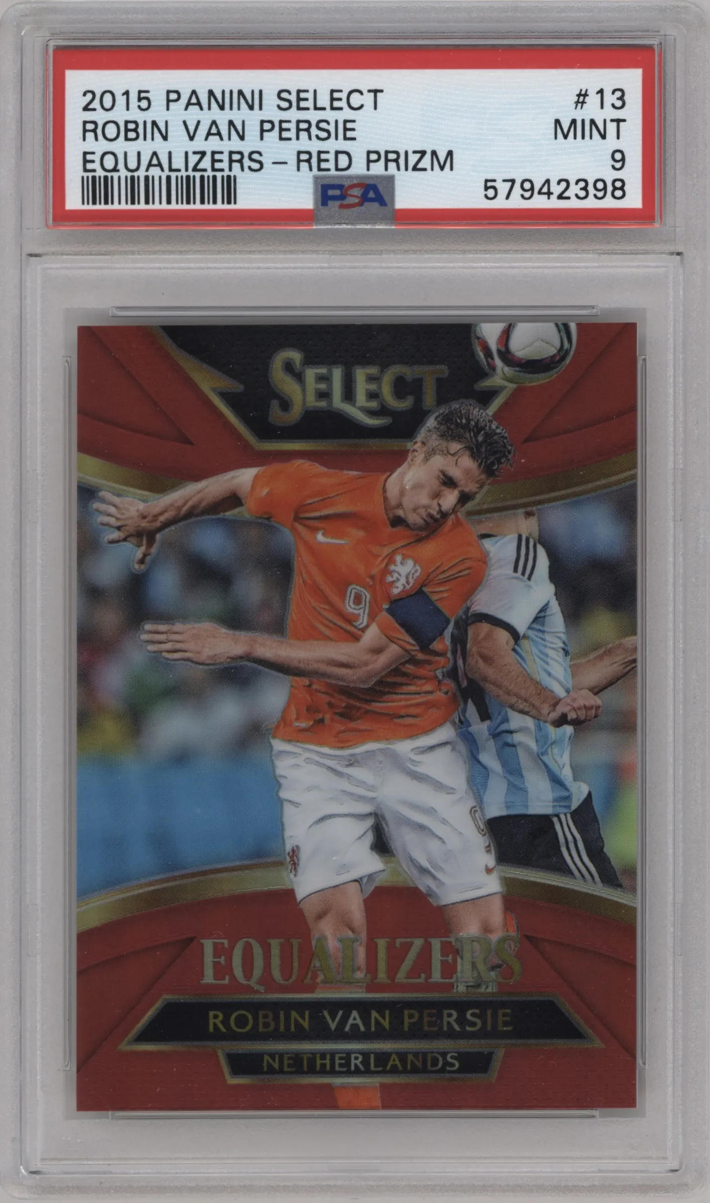 2015 Panini Select Equalizers Robin van Persie Red #13 PSA 9