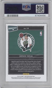 Jayson Tatum from the 2019-20 Panini One and One set graded by PSA and given an overall grade of 9.