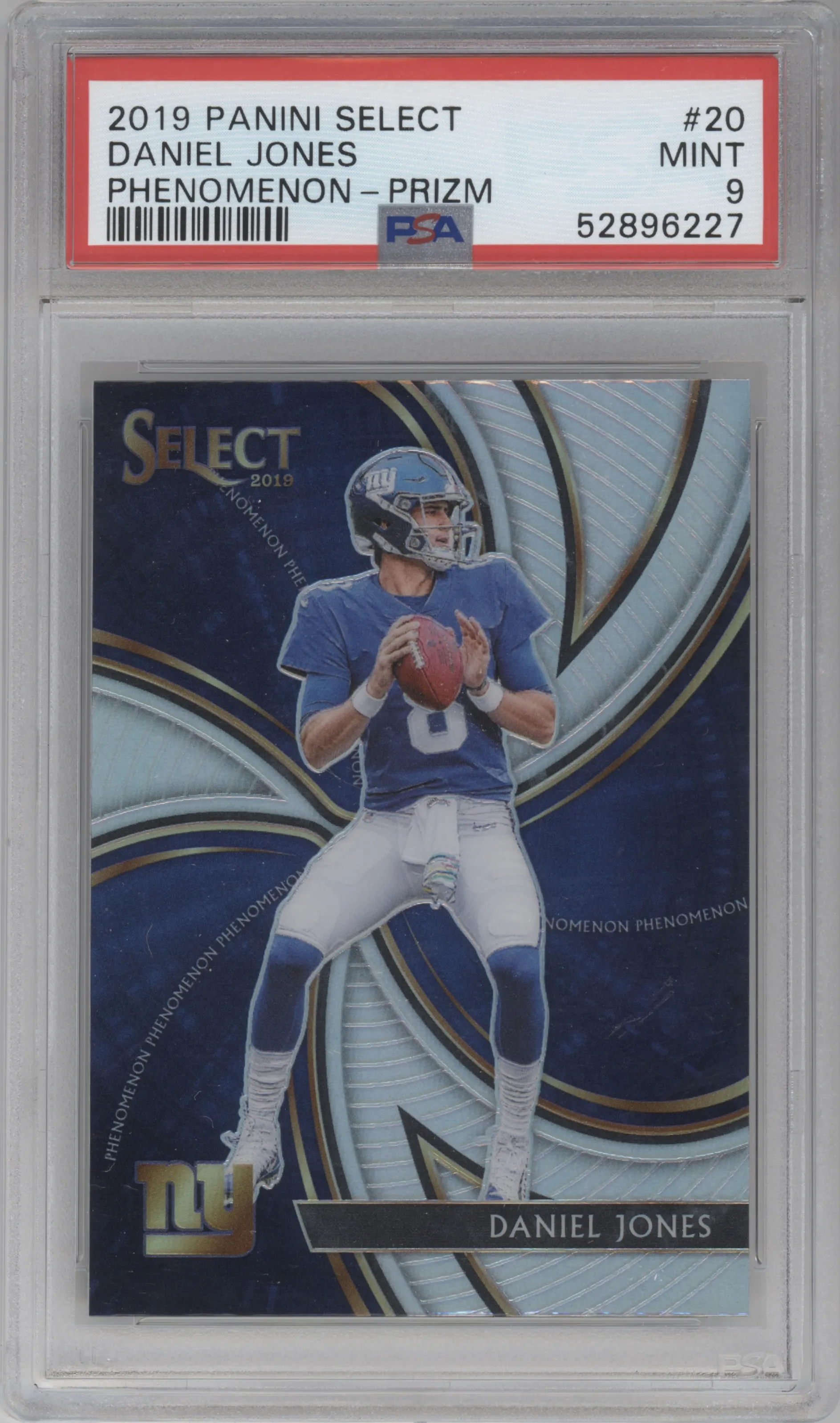 2019 Panini Select Phenomenon Daniel Jones Prizm PSA 9