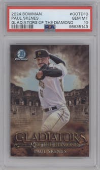 Paul Skenes from the 2024 Bowman set graded by PSA and given an overall grade of 10.