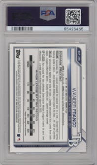 Wander Franco from the 2021 Bowman Chrome set graded by PSA and given an overall grade of 9.