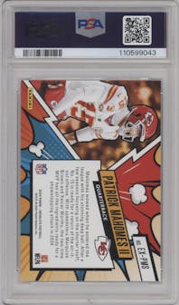 Patrick Mahomes II from the 2024 Panini Absolute set graded by PSA and given an overall grade of 10.