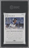 Shohei Ohtani  from the 2018 Leaf Premier Rookies set graded by SGC and given an overall grade of 10.